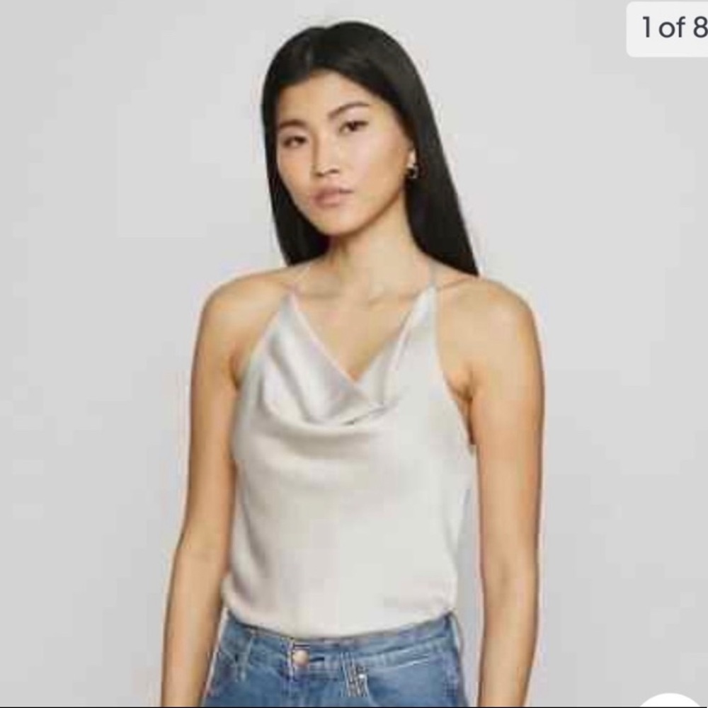 Abercrombie and Fitch Cowl Silk Champagne Bodysuit NWOT